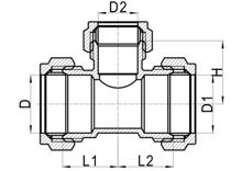 Тройник редукционный C×C×C, HS100-009
