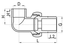 Угловое соединение с металлическим уплотнением C×MI, HS110-017