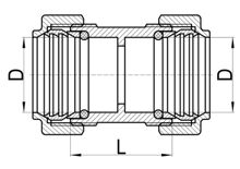 Равнопроходная прямая муфта C×C, HS140-001