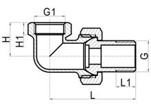 Угловое соединение с металлическим уплотнением M×F, HS190-016