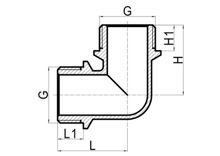 Равный фланцевый отвод M×M, HS190-036
