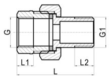Прямое соединение с уплотнением из ПТХЭ M×F, HS190-054