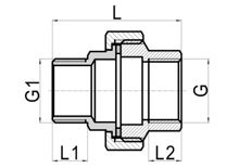 Прямое соединение с уплотнением из ПТХЭ M×F, HS190-057