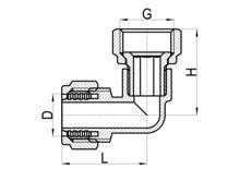 Отвод с поворотной гайкой, HS230-012