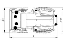 Соединитель шланга с водостоком (6 стальных шариков), HS320-013
